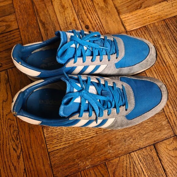 Adidas Men's Adistar Racer V22767 Sneakers Gray Blue Suede Running Shoes Size 11 - Picture 5 of 10